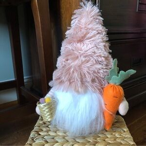 Pink spring easter fluffy Garden Gnome